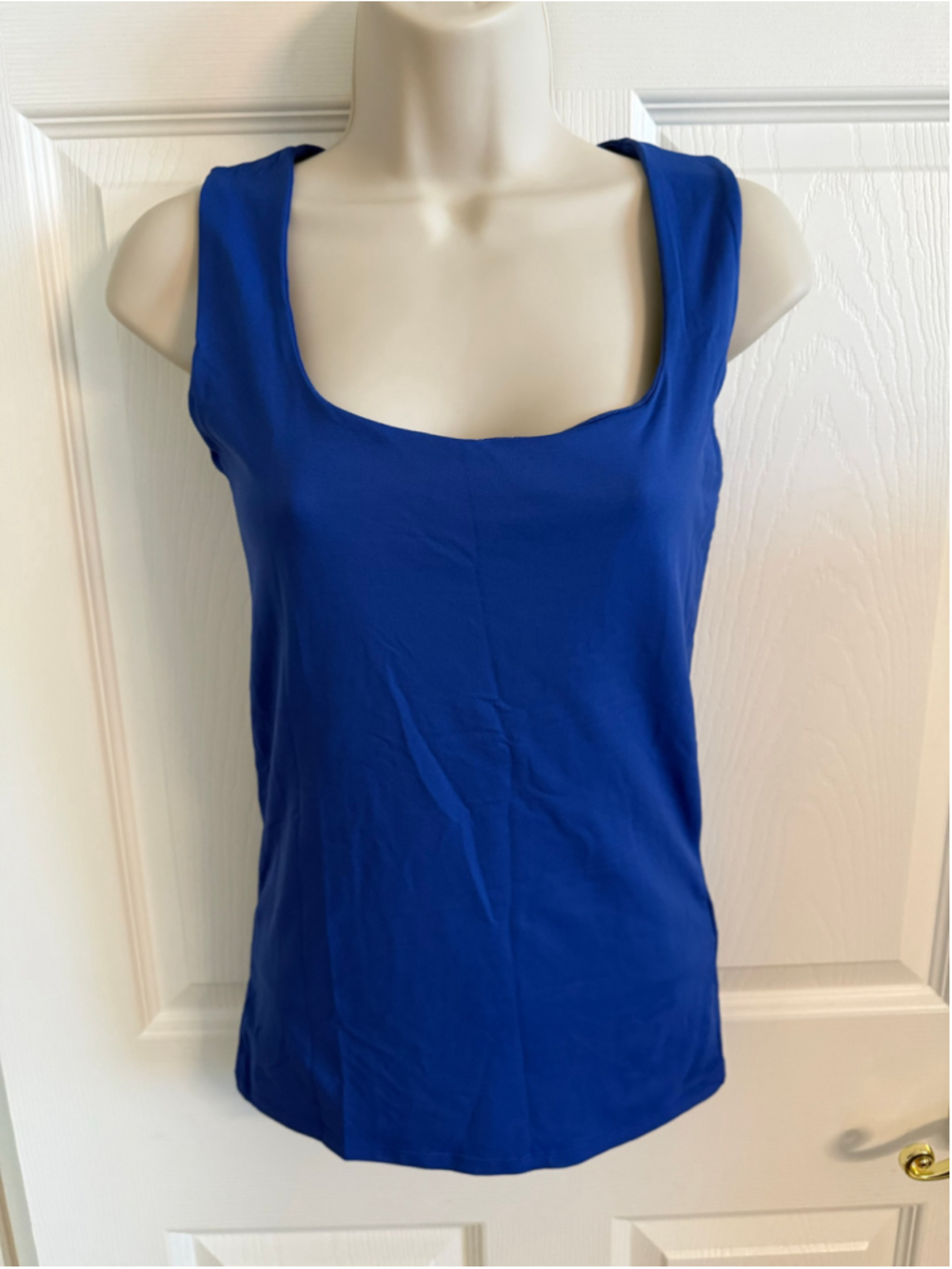 ZARA W/B Collection Royal Blue Square Neck Tank Top Size M EUC